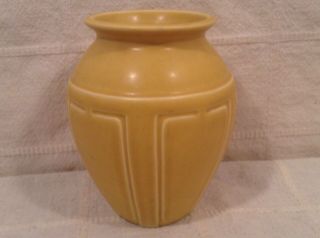 Vintage Rookwood Pottery Matte Yellow Vase c.  1930 2374 6 1/2 