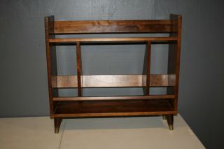 Mid Century Danish Modern Wood Book Shelf Bookcase Vtg Mcm Storage Rack