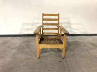 Quaint Furniture Stickley Brothers Rare Arts & Crafts Oak Morris Lounge Chair 3