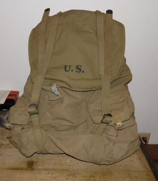 Vintage 1943 Hinson Ww2 Us Army Military Field Backpack Rucksack W/ Canvas Frame