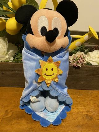 Authentic Disney Parks Babies Mickey Mouse Plush Stuffed Animal With Blanket