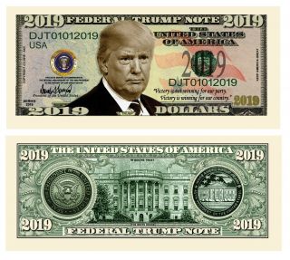 Pack Of 25 - Donald Trump 2020 Re - Election Presidential Dollar Bills 2019