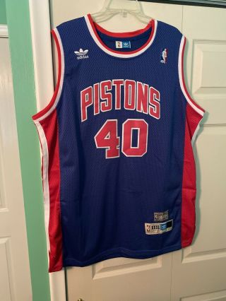 Vintage Adidas Nba Detroit Pistons Bill Laimbeer 40 Jersey Size Xxxl.