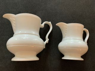 Vintage Pair Barrington Ironstone Made In England White Pitcher - Simply Gorgeous