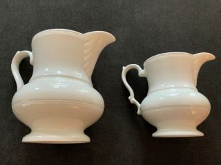 Vintage Pair Barrington Ironstone Made In England White Pitcher - Simply Gorgeous 2