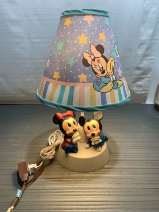 Vintage 1984 Disney Baby Mickey Minnie Mouse Nursery Lamp & Nightlight