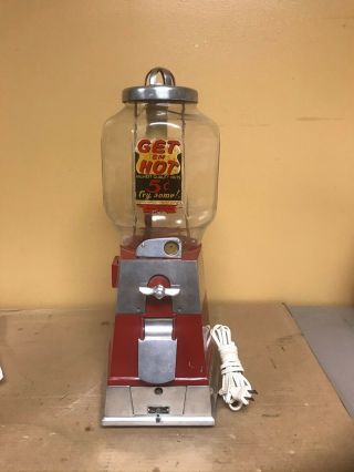 Asco Vintage Hot Nut Vendor 5 Cent Vending Machine With Key.