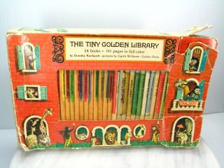Vtg The Tiny Golden Book Library 24 Book Set 1968 Golden Press - Made In Usa