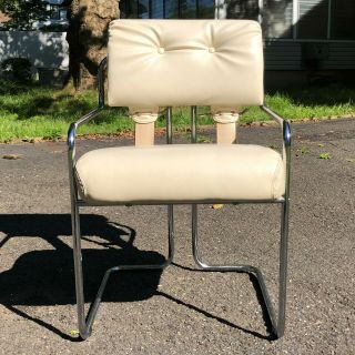Vintage Guido Faleschini Italian Leather “tucroma” Chair