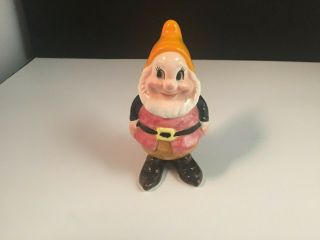 Vintage Walt Disney Productions Figurine Snow White Happy Dwarf By Enesco Japan