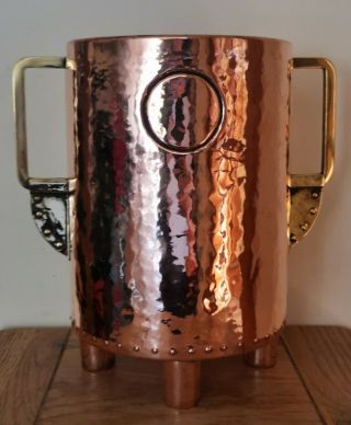 Antique Arts And Crafts Movement Copper Wine Cooler Ice Bucket