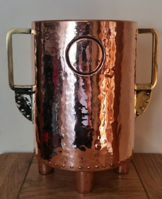 Antique Arts And Crafts Movement Copper wine cooler ice bucket 2