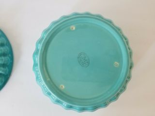 Vintage 8 " Turquoise Gladding Mcbean California Pottery Lidded Casserole