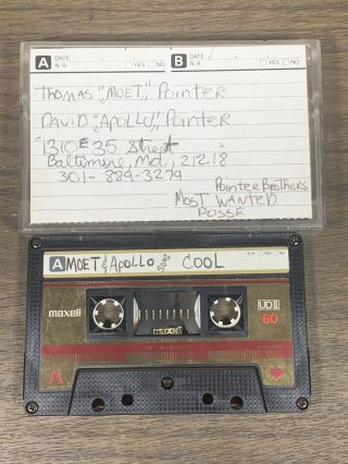 Vintage Ca 1990 Random Rap Demo Cassette Tape - Moe T & Apollo - Cool - Gangsta