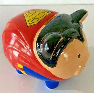 Dc Comics Fab Starpoint Ceramic Superman Piggy Bank W/stopper 8 " X 6 " Dimension