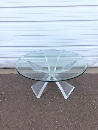 Mid Century Modern Lucite Butterfly Coffee Table With Glass Top Mcm Retro
