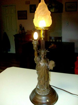 1930 Statue Of Liberty Lamp Art Deco Nouveau 25 