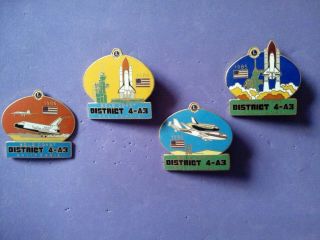 Lions Club District 4 - A3 Space Shuttle Pin Set