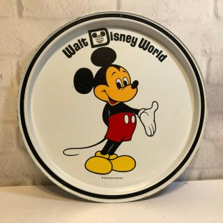 Vintage Mickey Mouse Walt Disney World Souvenir Metal Serving Tray