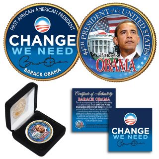 Barack Obama 24k Gold Plated 2 - Sided Jfk Half Dollar Special Price