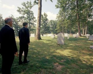 President John F.  Kennedy Visits Grave Of James Forrestal 8x10 Photo