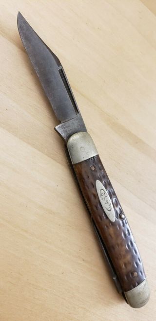 Vintage Case Xx Jigged Bone Half Stockman Pocket Knife Usa