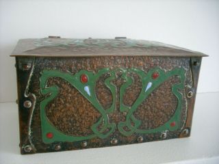 Antique Arts And Crafts Copper Enamel Box Otto Heintz Buffalo Art Crafts Shop Ny