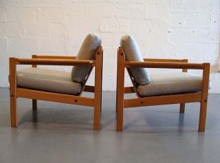 set of 2 Svein Bjørneng solid pine arm chairs by bruksbo møbler wegner 2