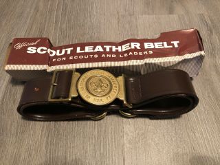 Boy Scout Bsa 1977 National Scout Jamboree Leather Belt - Nib Size 32