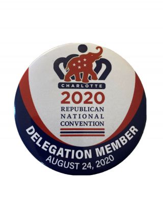 2020 Republican National Convention Donald Trump 3 " Button Delegation Member Pin