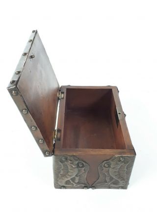 Arts & Crafts copper and wooden box 3