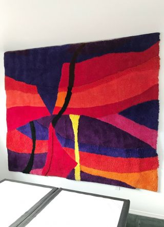 Vintage Mcm Huge Abstract Rug / Fiber Art Wall Hanging By Edward Fields 1970’s
