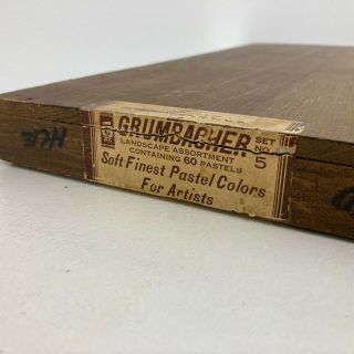 Vintage Grumbacher Rembrandt art pastels,  Wood case,  60,  pc,  series 11 3