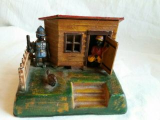 Uncle Remus Coin Bank Cast Iron Book Of Knowledge Home Office Collectible