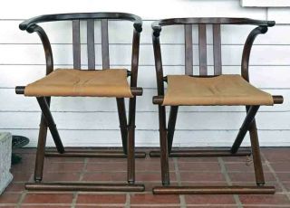 Wood Bentwood Folding Chairs Thonet Style 2 Mid Century Modern Set Of 2