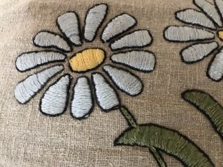 Antique Arts & Crafts Embroidered Mission Linen Fabric Pillow Stickley Era 2