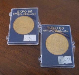 2 Expo 86 Official Medallions In Case Expo Centre Bc Pavilion Expo 86