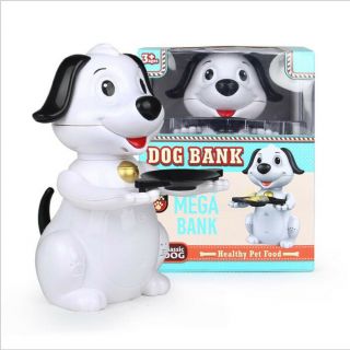 White Cute Dog Money Box Piggy Bank Coin Eating Munching Toy Kids Xmas Gifts 3