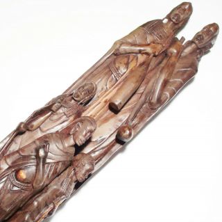 Fine Old Vintage African Carved Wood Family Of 5 Big 24” Tall Exceptional