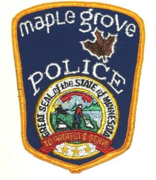 Maple Grove Minnesota Mn Sheriff Police Patch Vintage Old Mesh