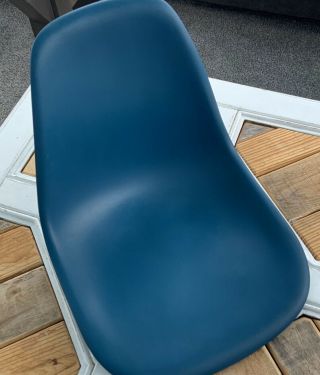 Herman Miller Charles Eames Plastic Side Shell Chairs Turquoise Blue
