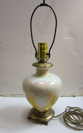 Arts And Crafts Era Flambe Glazed Pottery Lamp [fulper?]