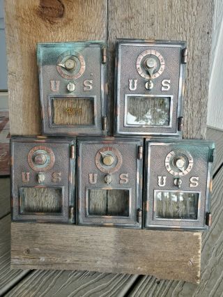 Vintage Antique Brass/copper U.  S.  Post Office Po Mail Box Door