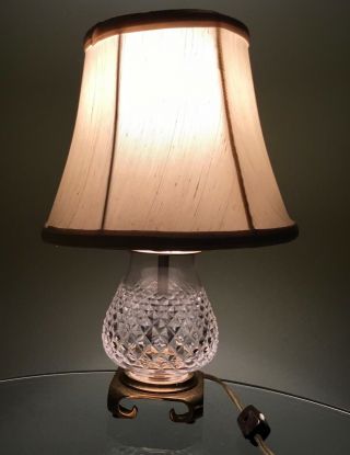 Vintage Waterford Crystal “alana” Table Lamp,  12”,  Shade,  042 - 309 - 05 - 10