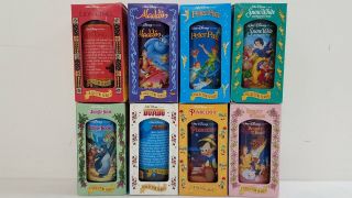 8 Burger King Disney Collectable Glasses 90s Aladdin Lion King Dumbo Peter Pan,