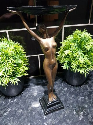 Art Deco Bronze Figurine Award Winning Lady