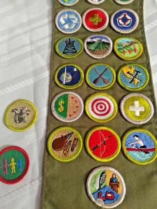 Vintage BSA Boy Scout Sash with 24 Different Merit Badges. 3