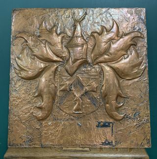 Large Antique Scottish Arts And Crafts Copper Panel Plaque
