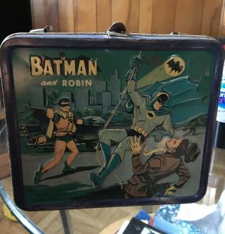 1966 Batman And Robin Vintage Metal Lunchbox Aladdin
