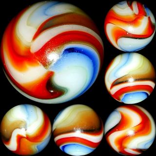 Outrageous Vintage Peltier Nlr Liberty Swirl Marble W Aventurine Wow.  571 "